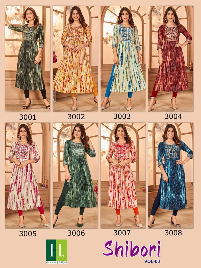 Shibori Vol 3 By Hirwa Nyra Cut Printed Kurtis Catalog
